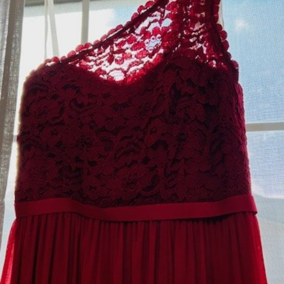 David's Bridal Apple Red Dress - Picture 3 of 3